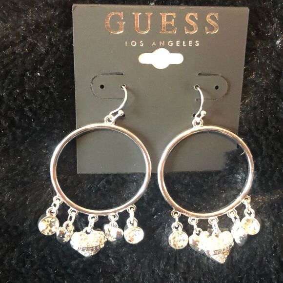 Guess heart dangle hoops - Picture 3 of 3